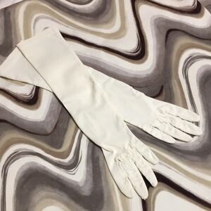 Vintage Elegant White Women's Opera Gloves Size S